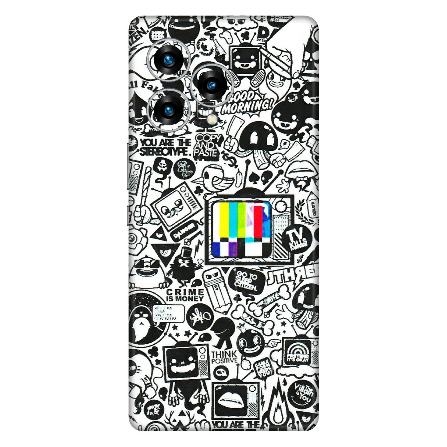 Lava Phone Skins (All Models) - Doodles Positive Art - 3D Embossed Finish (L-263) LAVA Blaze Curve (5G)