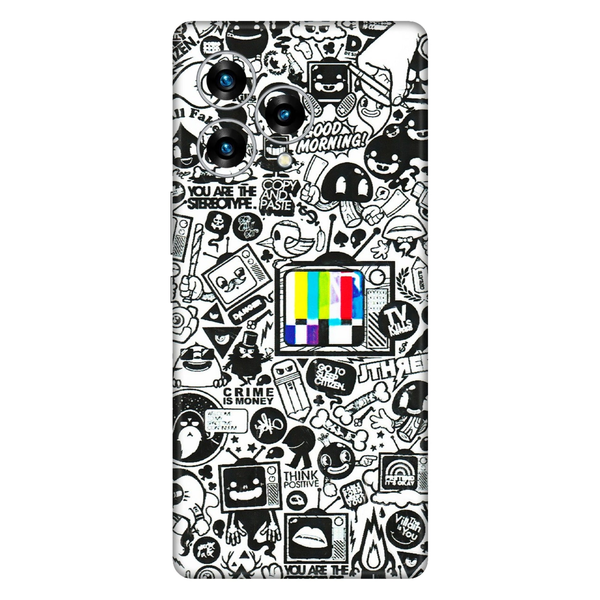 Lava Phone Skins (All Models) - Doodles Positive Art - 3D Embossed Finish (L-263) LAVA Blaze Curve (5G)