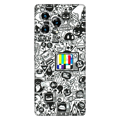 Lava Phone Skins (All Models) - Doodles Positive Art - 3D Embossed Finish (L-263) LAVA Blaze Curve (5G)