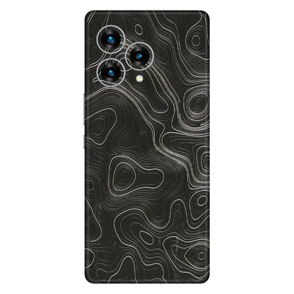 Lava Phone Skins (All Models) - Abstract White Line Map - 3D Embossed Finish (L-269) LAVA Blaze Curve (5G)