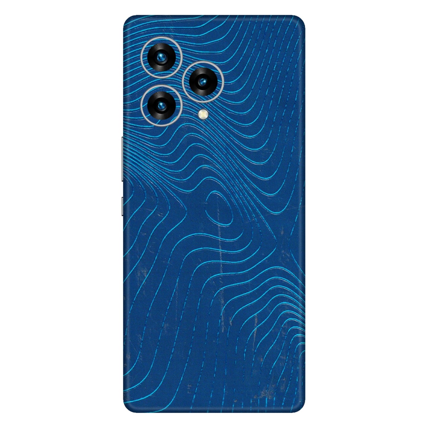 Lava Phone Skins (All Models) - Abstract Blue Line Map - 3D Embossed Finish (L-272) LAVA Blaze Curve (5G)