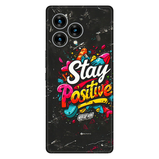 Lava Phone Skins (All Models) - Stay Positive Black - 3D Embossed Finish (L-31) LAVA Blaze Curve (5G)