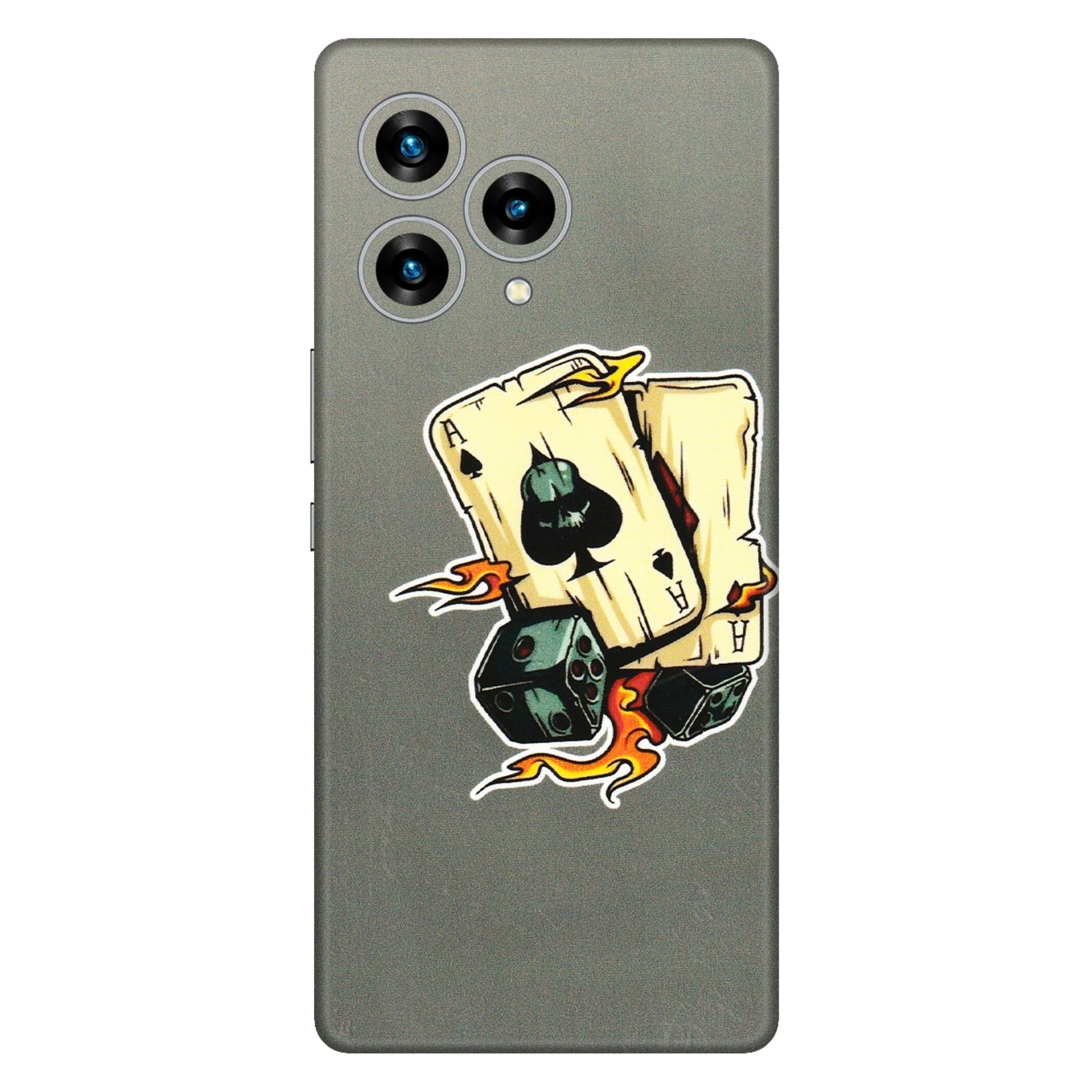 Lava Phone Skins (All Models) - Grey Cards Of Ace - 3D Embossed Finish (L-77) LAVA Blaze Curve (5G)