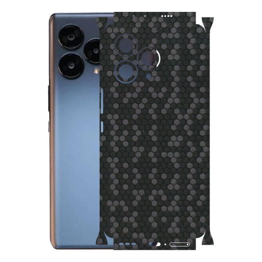 Lava Phone Skins (All Models) - Black Grey Honeycomb Sober - 3D Embossed Finish (L-85) LAVA Blaze Curve (5G)