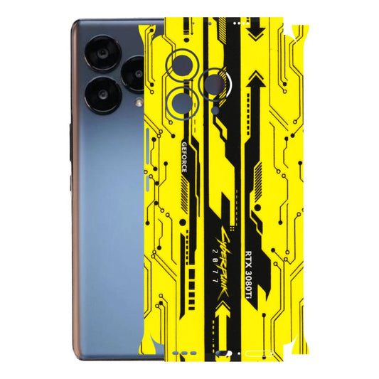 Lava Phone Skins (All Models) - Yellow Cyberpunk - 3D Embossed Finish (L-93) LAVA Blaze Curve (5G)