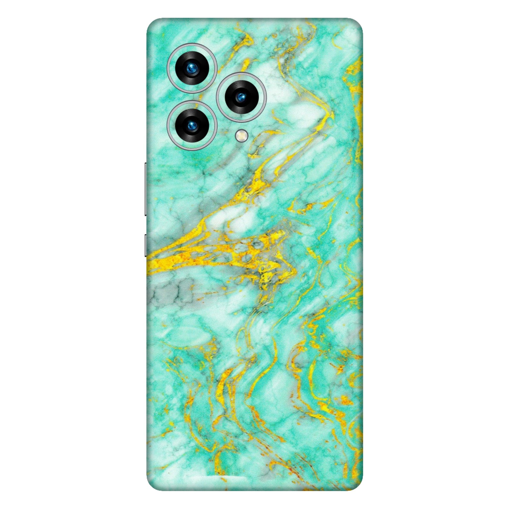Lava Phone Skins (All Models) - Green And Gold Marble Feel - Matte Finish (M-16) LAVA Blaze Curve (5G)