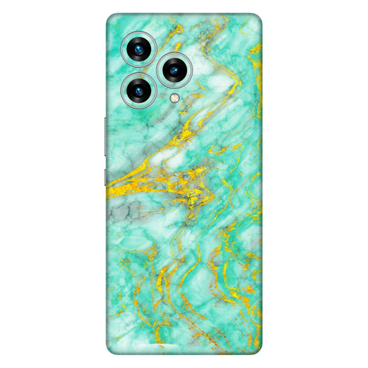 Lava Phone Skins (All Models) - Green And Gold Marble Feel - Matte Finish (M-16) LAVA Blaze Curve (5G)
