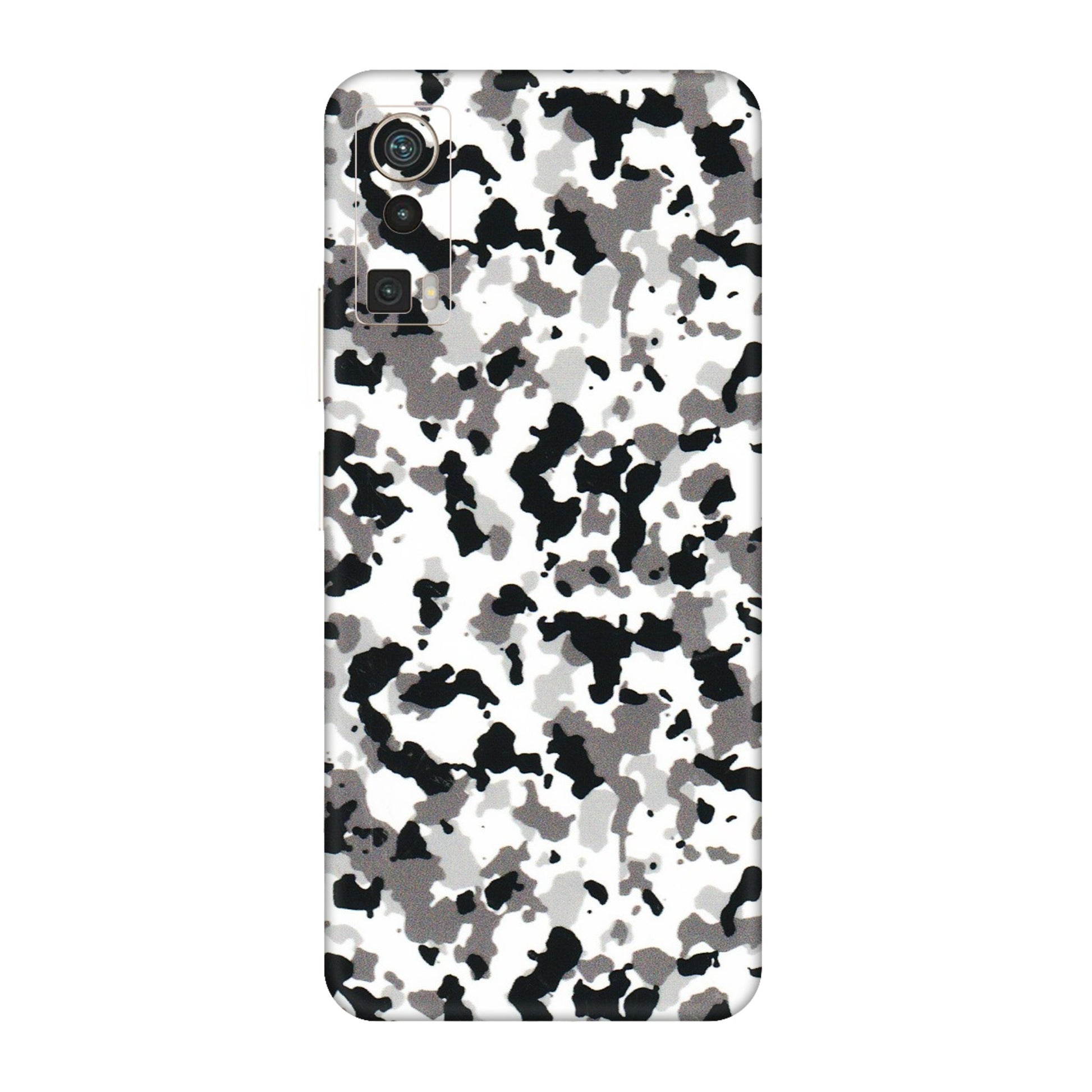 Lava Phone Skins (All Models) - White Black Camouflage - 3D Embossed Finish (L-18) LAVA Blaze Pro