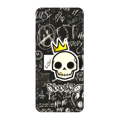 Lava Phone Skins (All Models) - Funny Skull Black Chalk Grafitti - 3D Embossed Finish (L-22) LAVA Blaze Pro