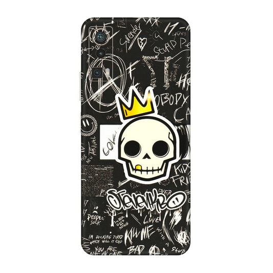 Lava Phone Skins (All Models) - Funny Skull Black Chalk Grafitti - 3D Embossed Finish (L-22) LAVA Blaze Pro