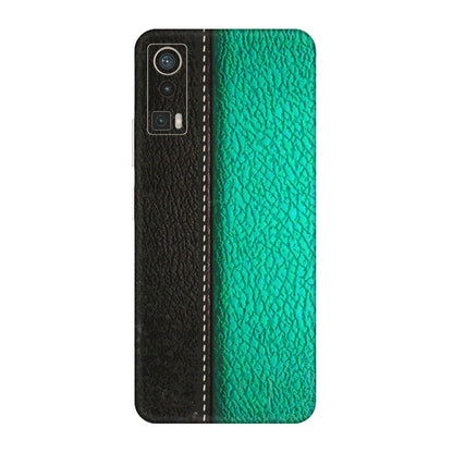 Lava Phone Skins (All Models) - Black Green Dual Leather Stich - 3D Embossed Finish (L-233) LAVA Blaze Pro
