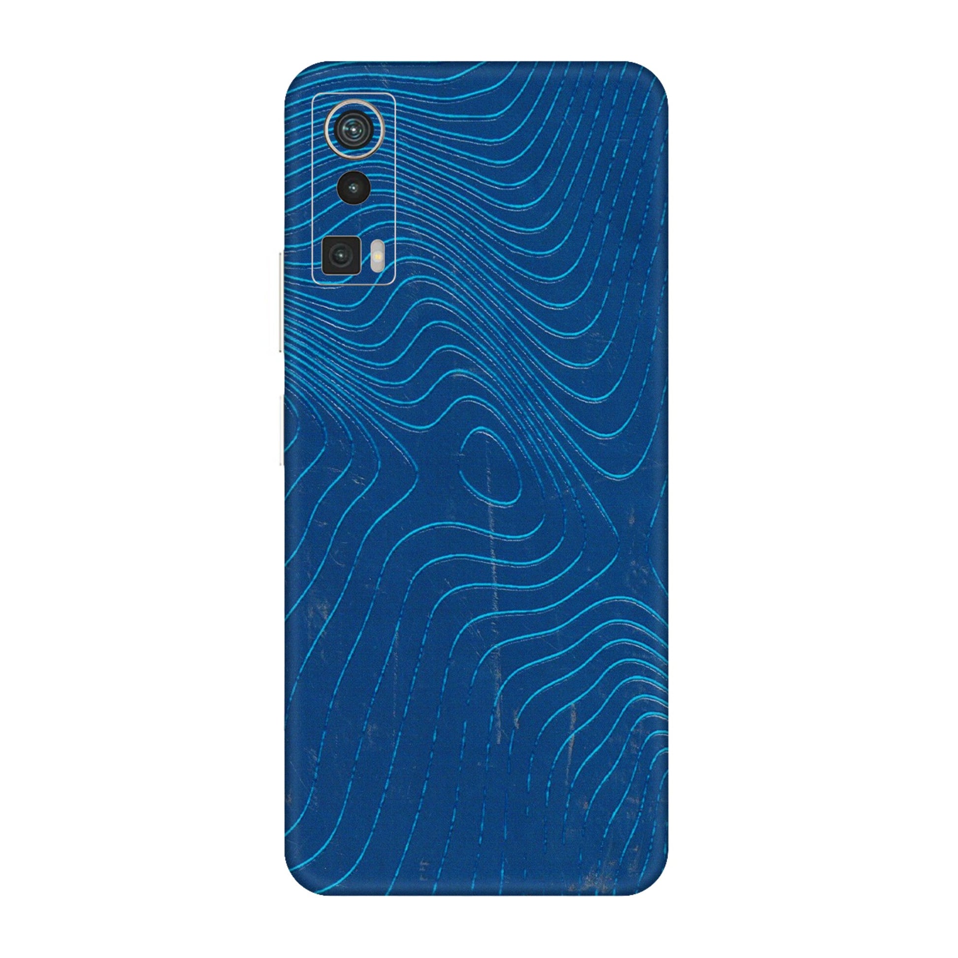 Lava Phone Skins (All Models) - Abstract Blue Line Map - 3D Embossed Finish (L-272) LAVA Blaze Pro