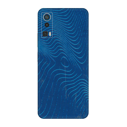 Lava Phone Skins (All Models) - Abstract Blue Line Map - 3D Embossed Finish (L-272) LAVA Blaze Pro