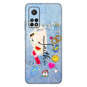 Xiaomi Redmi Phone Skins (All Models) - Denim Jeans Pocket - 3D Embossed Finish (L-134) Mi 10T 5G