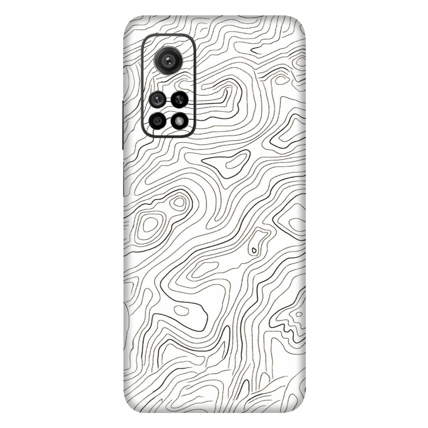 Xiaomi Redmi Phone Skins (All Models) - White Black Swirls - 3D Embossed Finish (L-219) Mi 10T 5G