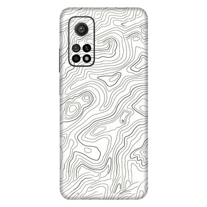 Xiaomi Redmi Phone Skins (All Models) - White Black Swirls - 3D Embossed Finish (L-219) Mi 10T 5G