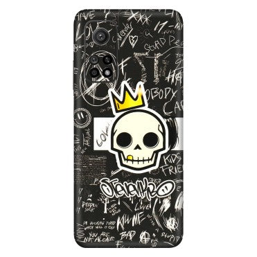 Xiaomi Redmi Phone Skins (All Models) - Funny Skull Black Chalk Grafitti - 3D Embossed Finish (L-22) Mi 10T 5G