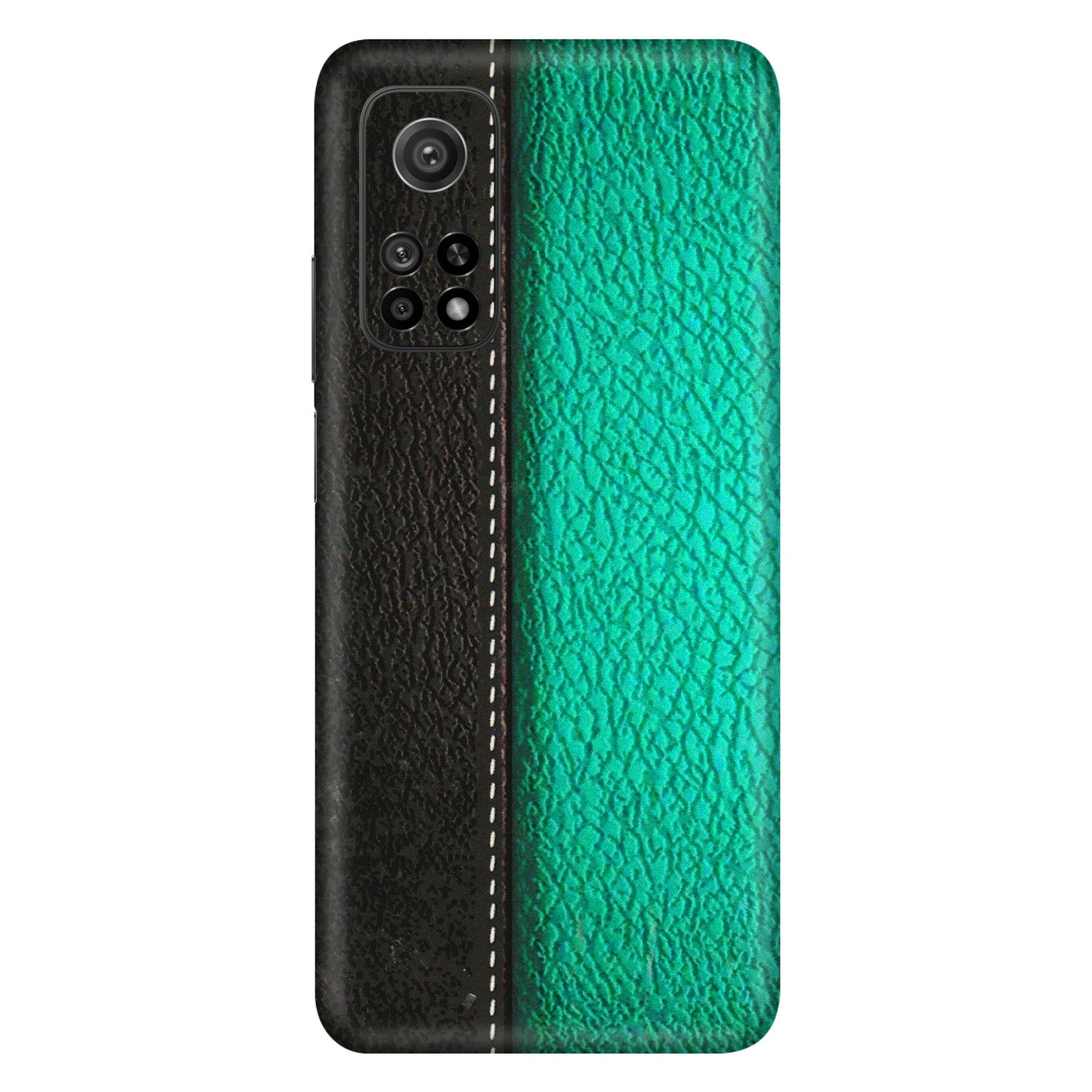 Xiaomi Redmi Phone Skins (All Models) - Black Green Dual  Leather Stich - 3D Embossed Finish (L-233) Mi 10T 5G