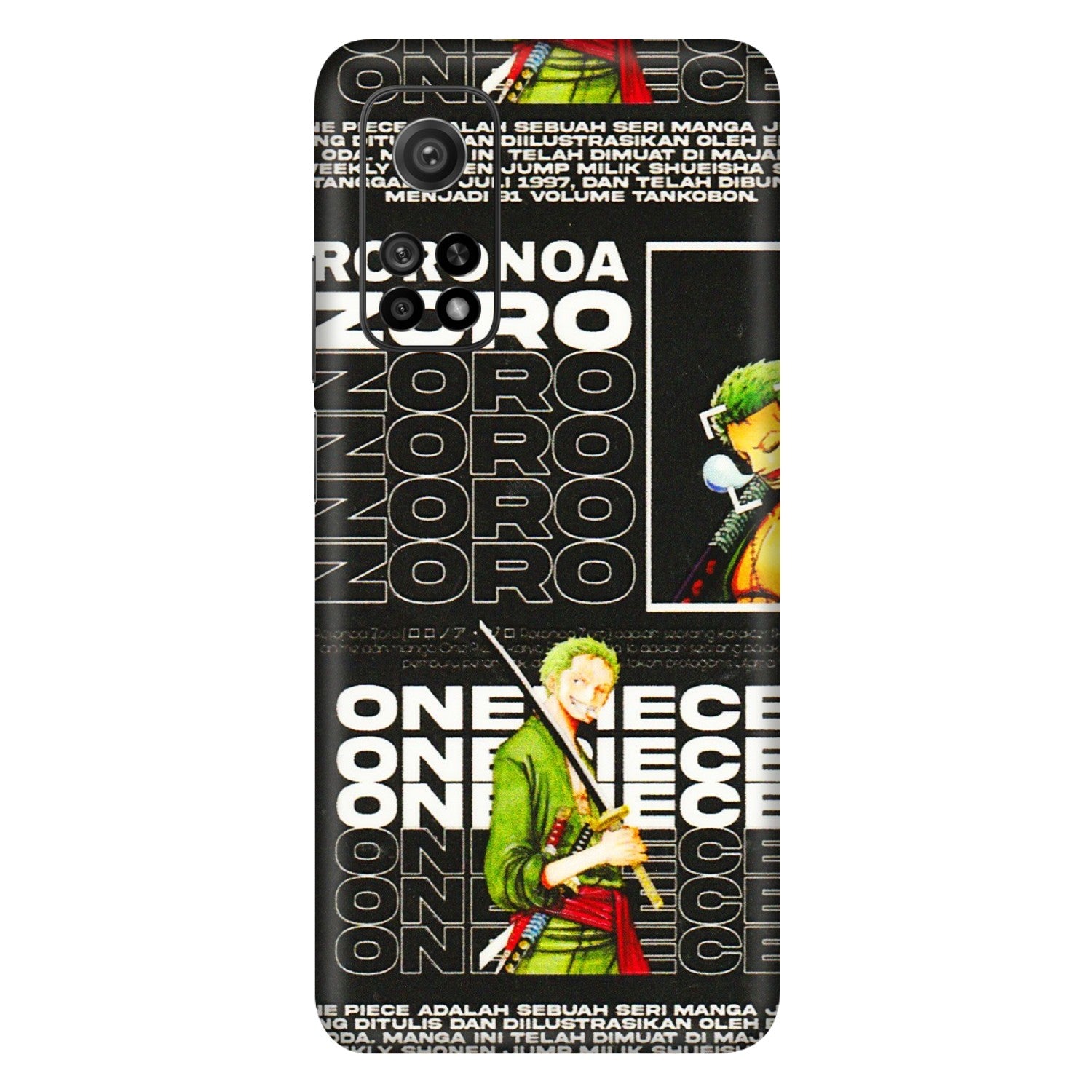 Xiaomi Redmi Phone Skins (All Models) - One Piece Zoro - 3D Embossed Finish (L-250) Mi 10T 5G