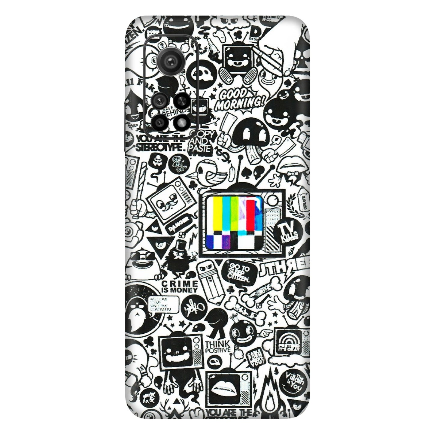 Xiaomi Redmi Phone Skins (All Models) - Doodles Positive Art - 3D Embossed Finish (L-263) Mi 10T 5G