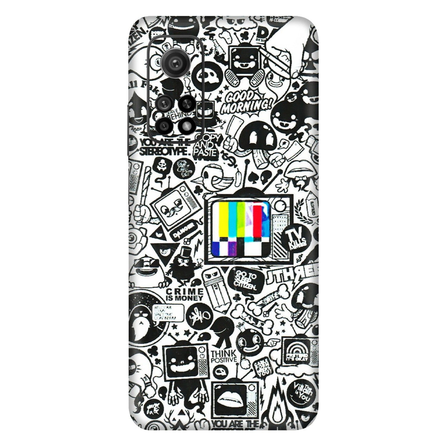 Xiaomi Redmi Phone Skins (All Models) - Doodles Positive Art - 3D Embossed Finish (L-263) Mi 10T 5G