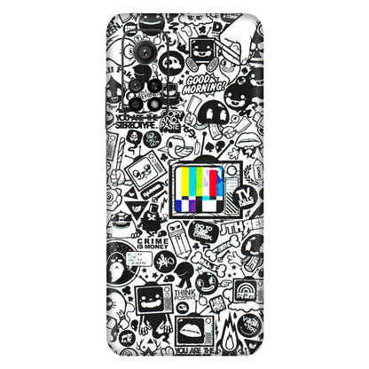 Xiaomi Redmi Phone Skins (All Models) - Doodles Positive Art - 3D Embossed Finish (L-263) Mi 10T 5G