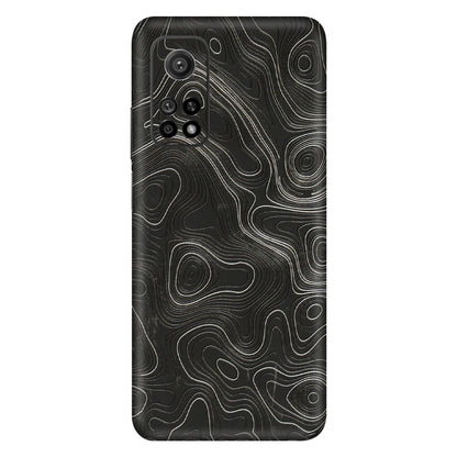 Xiaomi Redmi Phone Skins (All Models) - Abstract White Line Map - 3D Embossed Finish (L-269) Mi 10T 5G