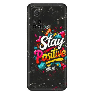 Xiaomi Redmi Phone Skins (All Models) - Stay Positive Black - 3D Embossed Finish (L-31) Mi 10T 5G