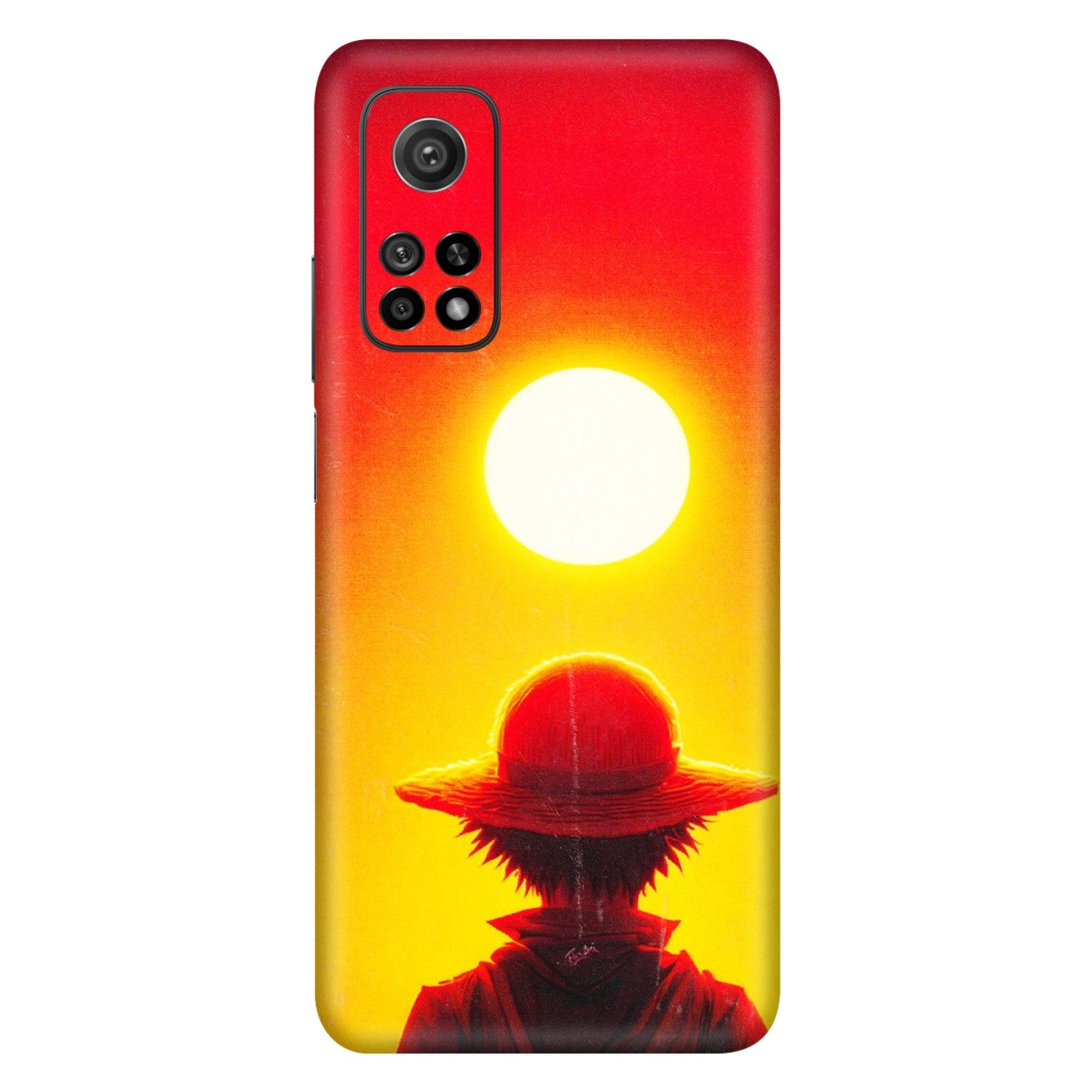 Xiaomi Redmi Phone Skins (All Models) - Cool Sunset With Monkey D.Luffy Anime - 3D Embossed Finish (L-329) Mi 10T 5G