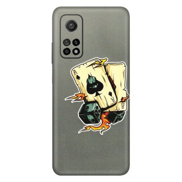 Xiaomi Redmi Phone Skins (All Models) - Grey Cards Of Ace - 3D Embossed Finish (L-77) Mi 10T 5G