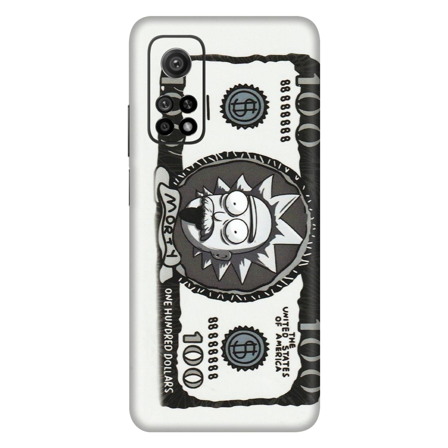 Xiaomi Redmi Phone Skins (All Models) - Rick And Morty Hundred Dollar Anime - Matte Finish (M-161) Mi 10T 5G