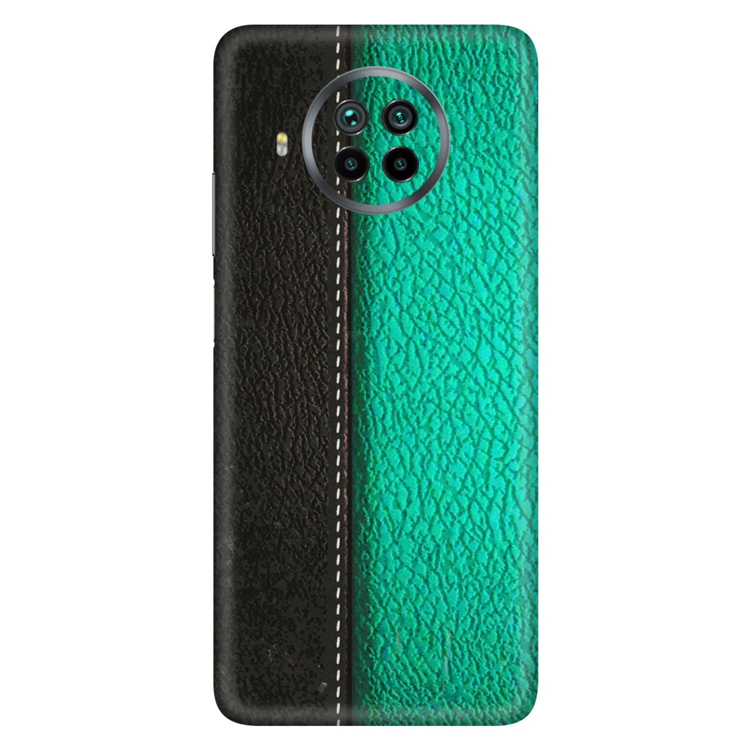 Xiaomi Redmi Phone Skins (All Models) - Black Green Dual  Leather Stich - 3D Embossed Finish (L-233) Mi 10 T Lite
