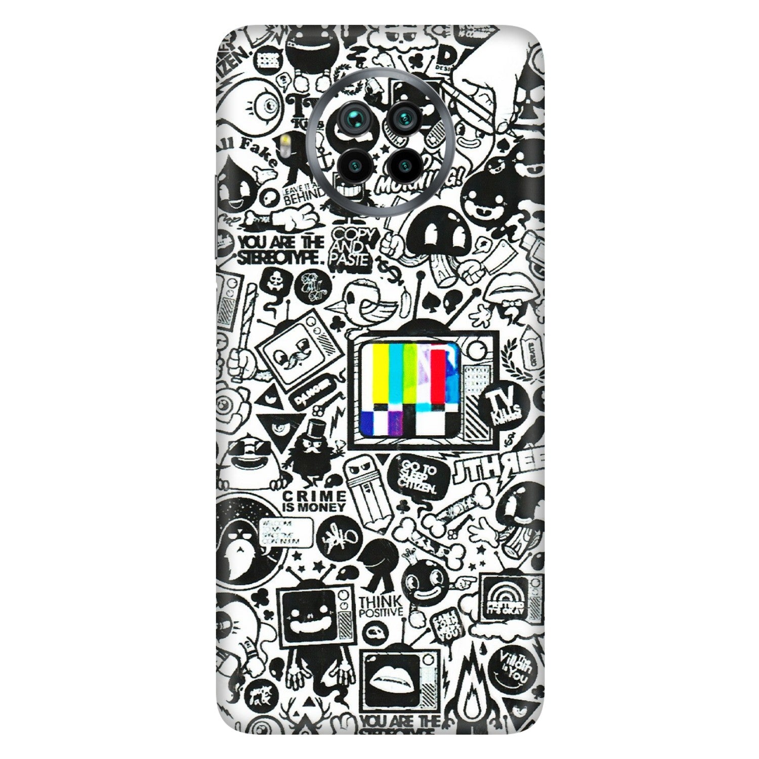 Xiaomi Redmi Phone Skins (All Models) - Doodles Positive Art - 3D Embossed Finish (L-263) Mi 10 T Lite