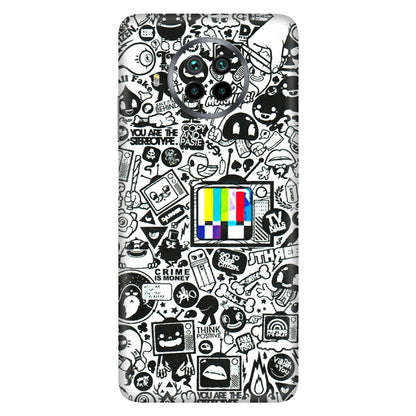 Xiaomi Redmi Phone Skins (All Models) - Doodles Positive Art - 3D Embossed Finish (L-263) Mi 10 T Lite