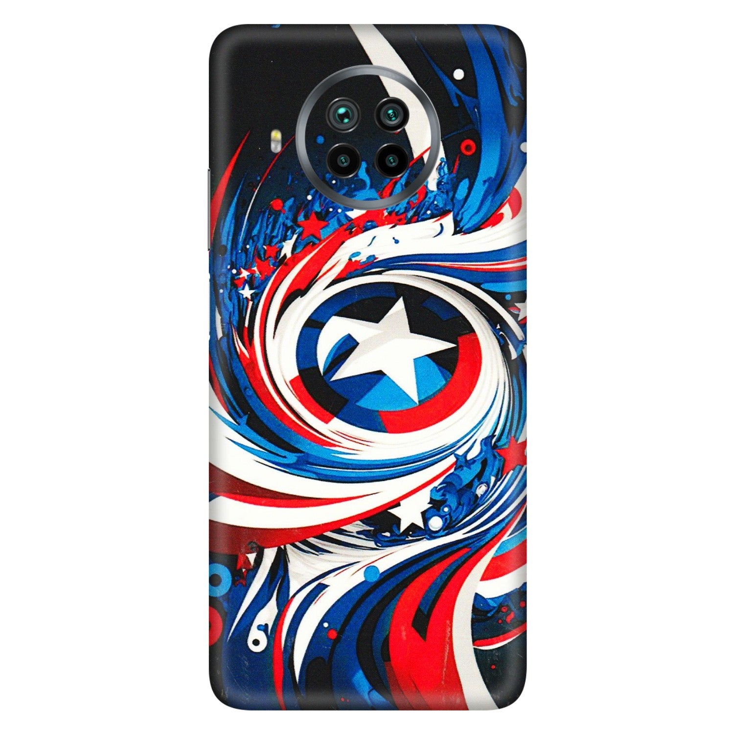 Xiaomi Redmi Phone Skins (All Models) - Captain America Logo - 3D Embossed Finish (L-307) Mi 10 T Lite