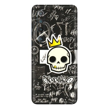 Xiaomi Redmi Phone Skins (All Models) - Funny Skull Black Chalk Grafitti - 3D Embossed Finish (L-22) Mi 10 5G