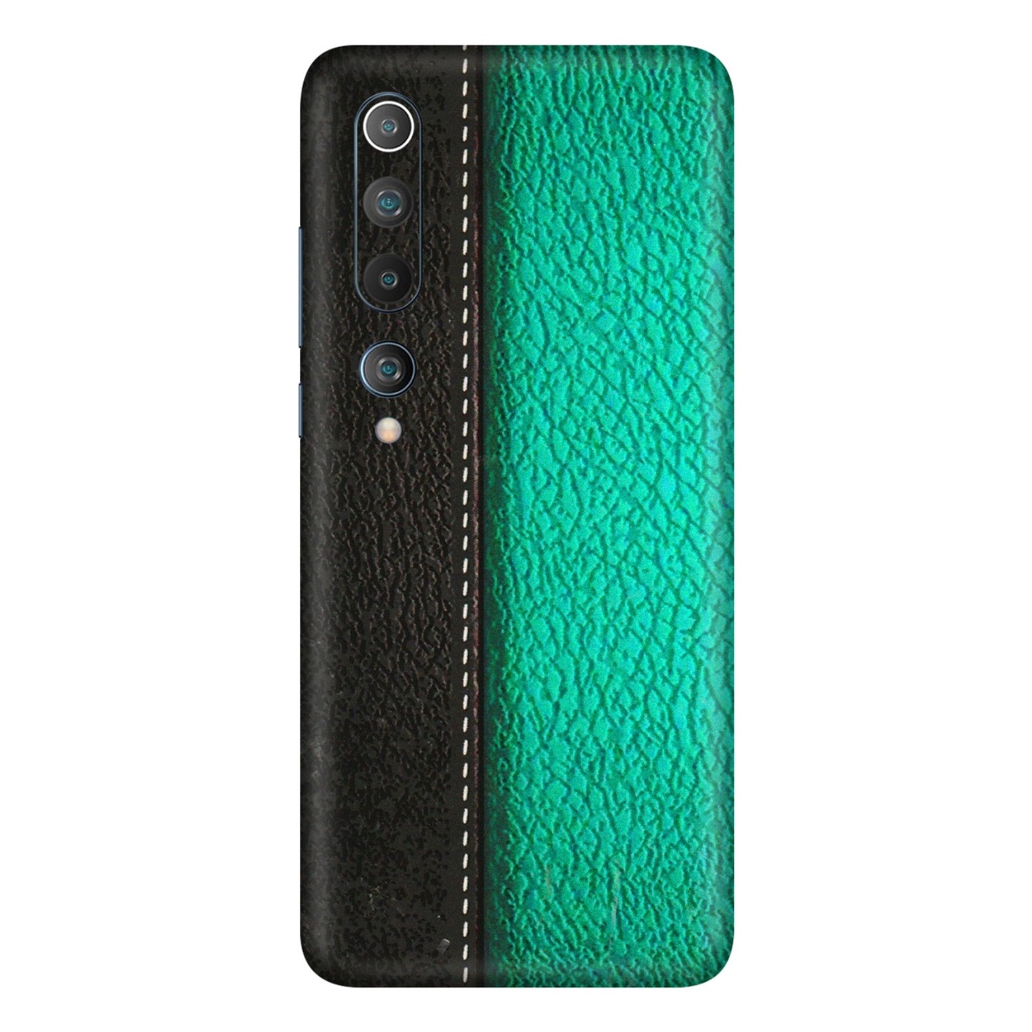 Xiaomi Redmi Phone Skins (All Models) - Black Green Dual  Leather Stich - 3D Embossed Finish (L-233) Mi 10 5G