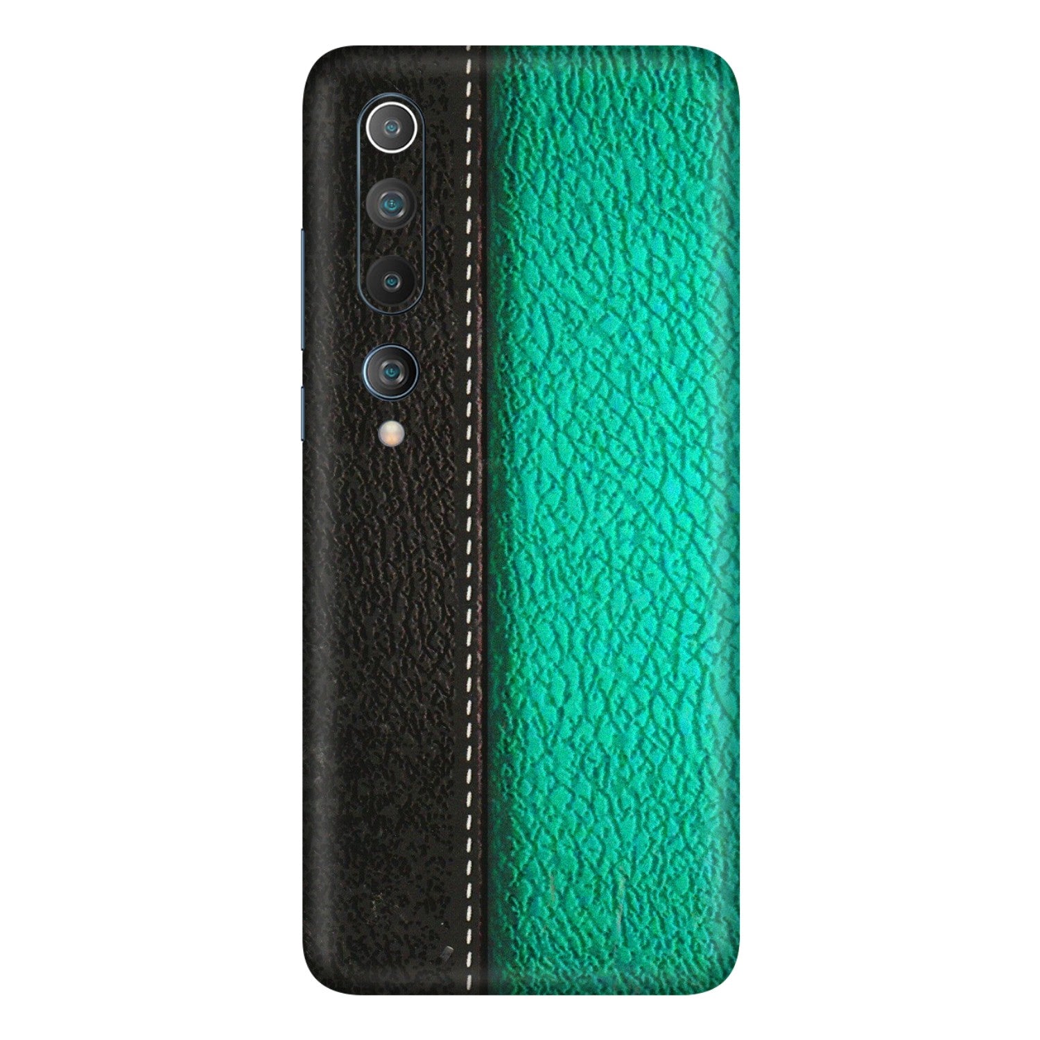 Xiaomi Redmi Phone Skins (All Models) - Black Green Dual  Leather Stich - 3D Embossed Finish (L-233) Mi 10 5G