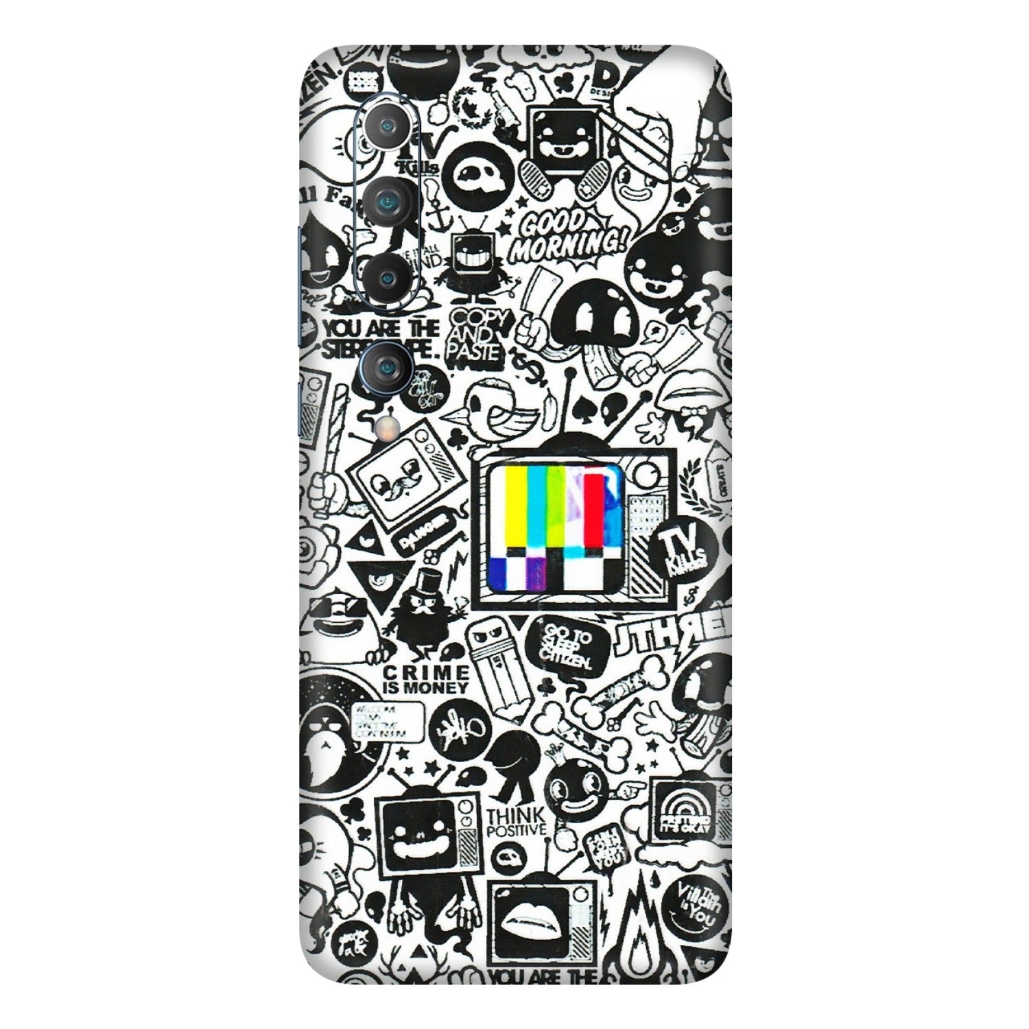 Xiaomi Redmi Phone Skins (All Models) - Doodles Positive Art - 3D Embossed Finish (L-263) Mi 10 5G