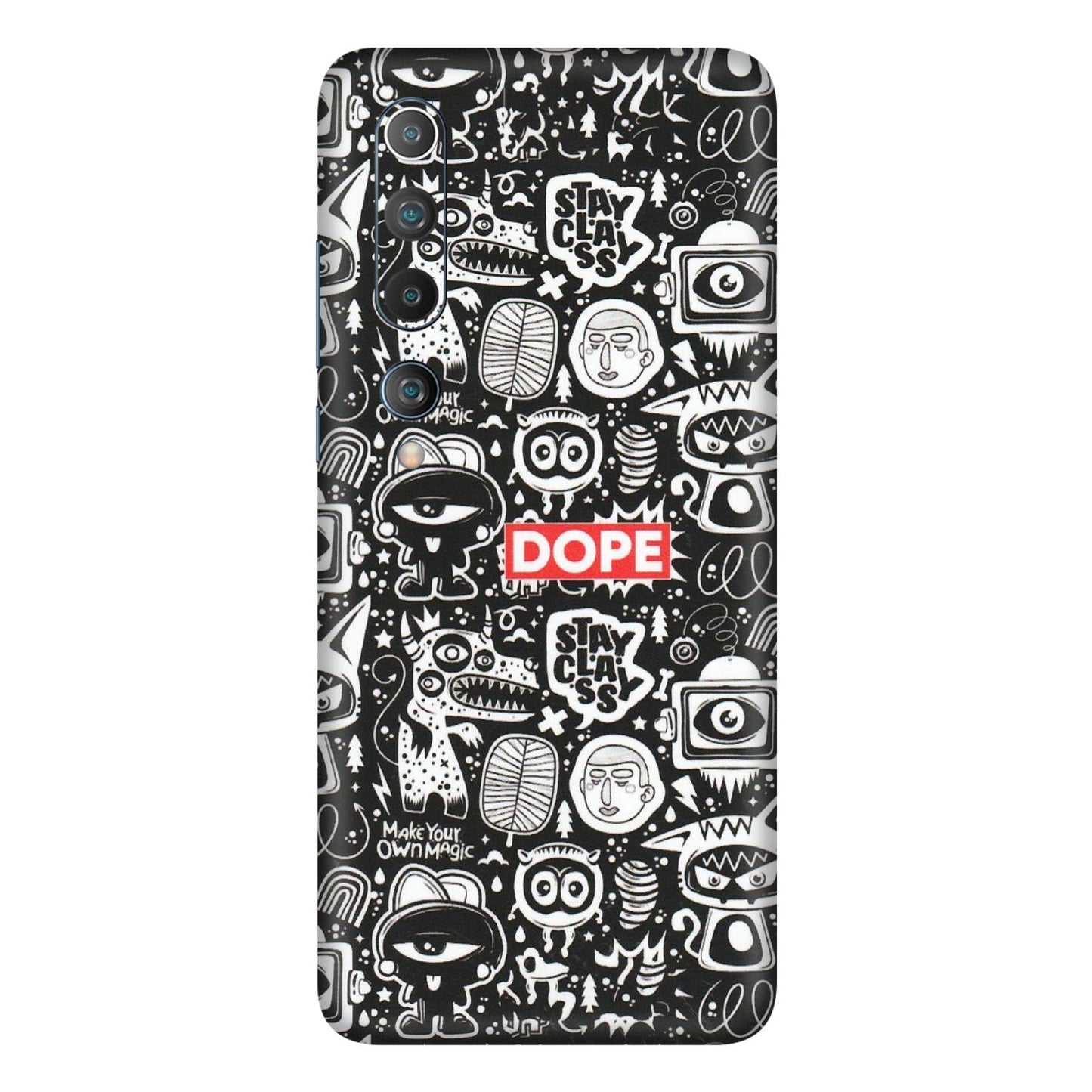 Xiaomi Redmi Phone Skins (All Models) - Dope Stay Classy Black Doodles - Matte Finish (M-126) Mi 10 5G