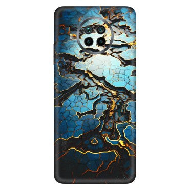Xiaomi Redmi Phone Skins (All Models) - Blue Gold Abstract - 3D Embossed Finish (L-11) Mi 10i