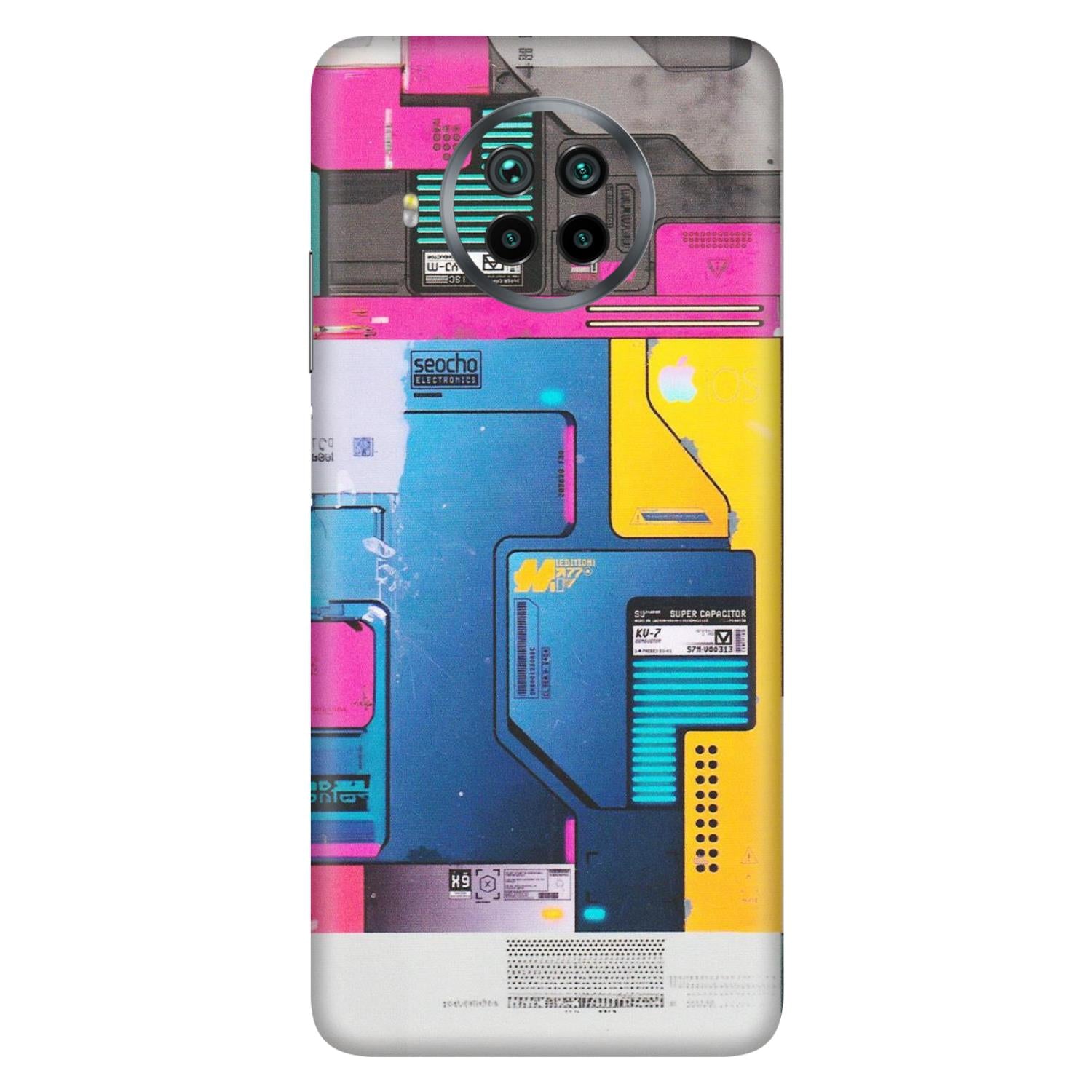 Xiaomi Redmi Phone Skins (All Models) - Colourfull Motherboard Internals - Matte Finish (M-55) Mi 10i