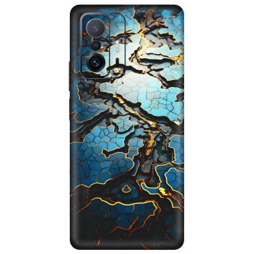 Xiaomi Redmi Phone Skins (All Models) - Blue Gold Abstract - 3D Embossed Finish (L-11) Mi 11 T Pro