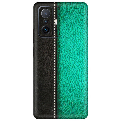 Xiaomi Redmi Phone Skins (All Models) - Black Green Dual  Leather Stich - 3D Embossed Finish (L-233) Mi 11 T Pro