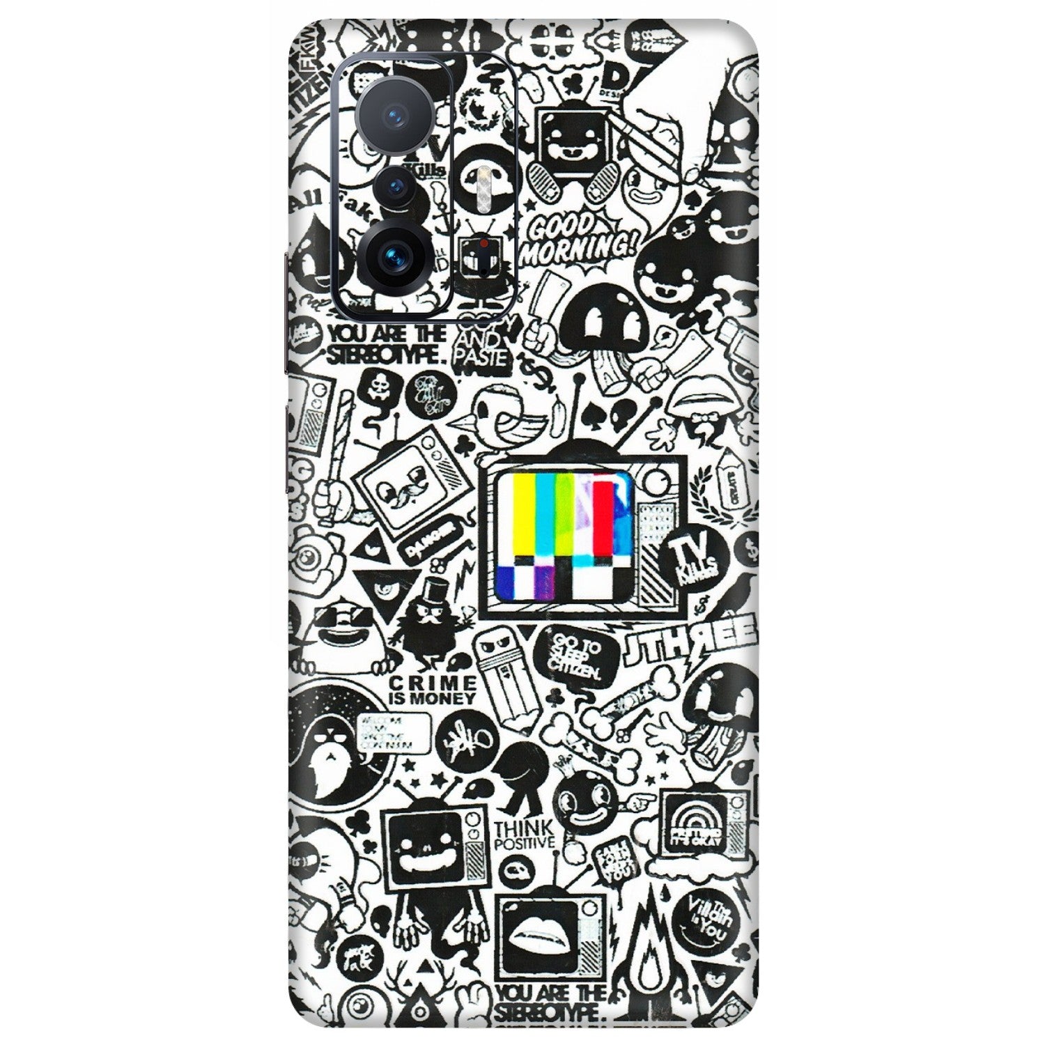 Xiaomi Redmi Phone Skins (All Models) - Doodles Positive Art - 3D Embossed Finish (L-263) Mi 11 T Pro