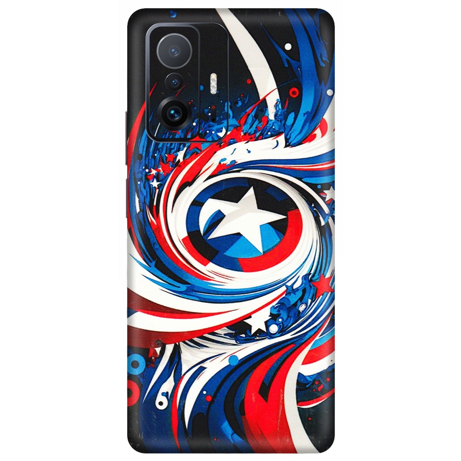 Xiaomi Redmi Phone Skins (All Models) - Captain America Logo - 3D Embossed Finish (L-307) Mi 11 T Pro