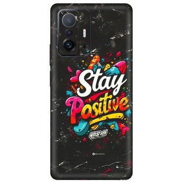 Xiaomi Redmi Phone Skins (All Models) - Stay Positive Black - 3D Embossed Finish (L-31) Mi 11 T Pro