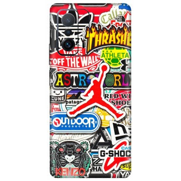 Xiaomi Redmi Phone Skins (All Models) - Multi Brands Sticker Graffiti - 3D Embossed Finish (L-37) Mi 11 T Pro