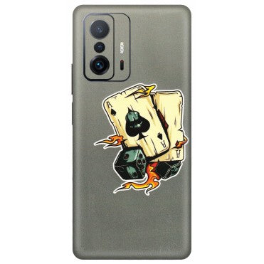Xiaomi Redmi Phone Skins (All Models) - Grey Cards Of Ace - 3D Embossed Finish (L-77) Mi 11 T Pro