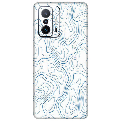 Xiaomi Redmi Phone Skins (All Models) - Blue And White Swirls - Matte Finish (M-139) Mi 11 T Pro